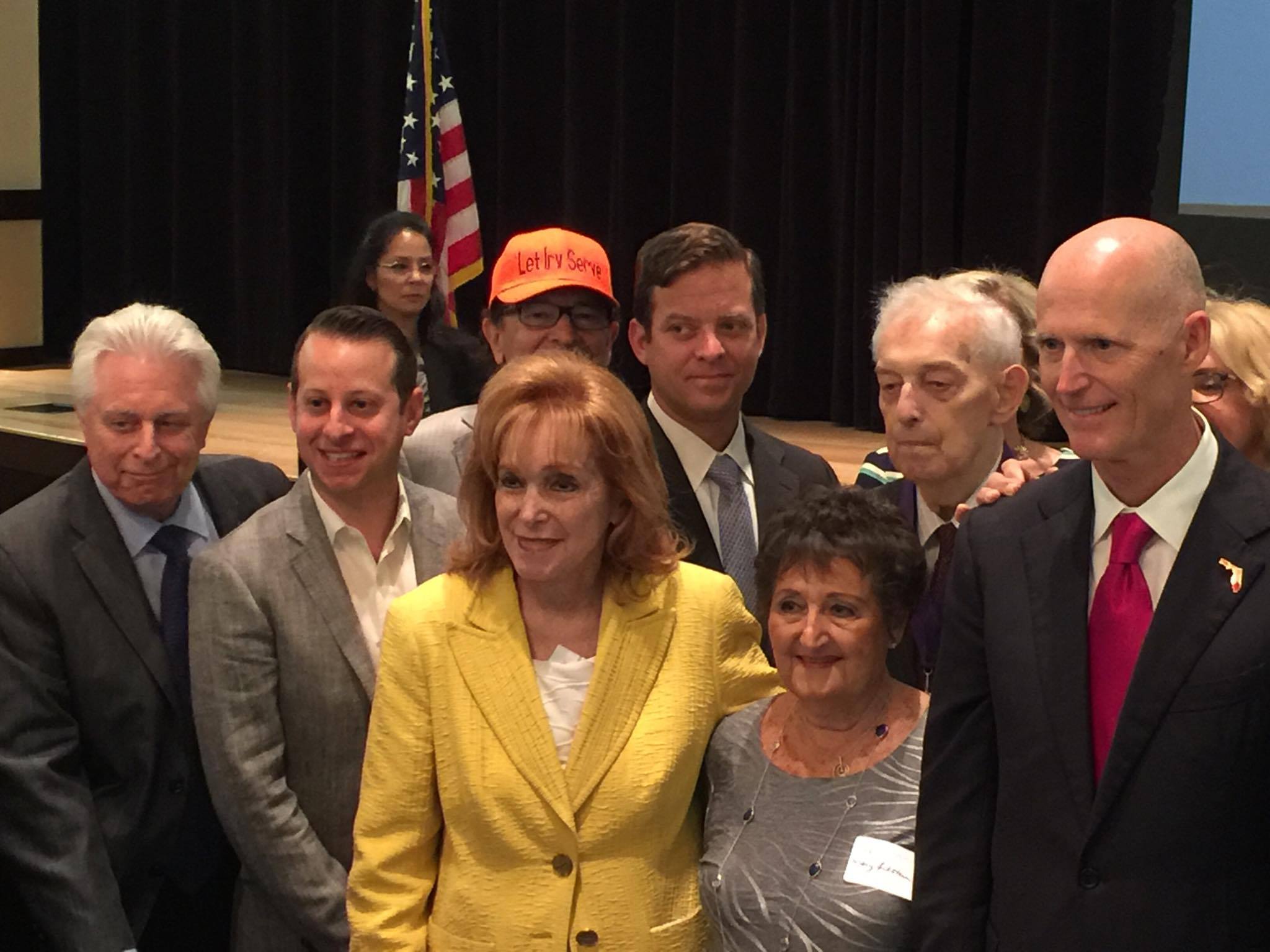 Governor Rick Scott with Senator Sobel and Rep Moskowitz along with members of the Jewish Federation.
