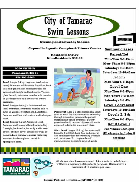 Swim Lesssons flyer