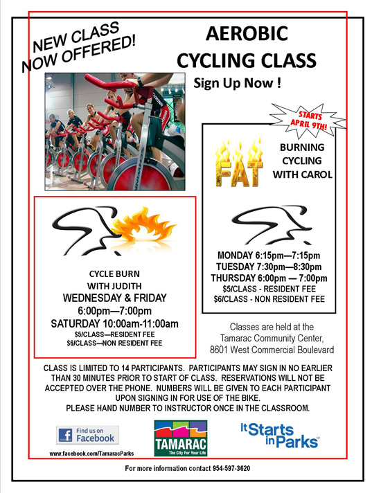 New Aerobic Cycling Class at the Tamarac Community Center 1