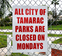 Tamarac Parks Remain Closed on Mondays This Summer 2