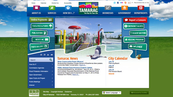 City of Tamarac Website Goes Live After a Much Needed Facelift 1