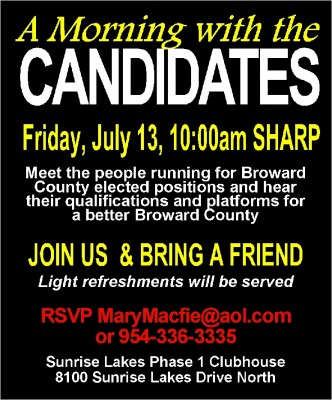 Meet the Candidates with The Broward Coalition on July 13 2