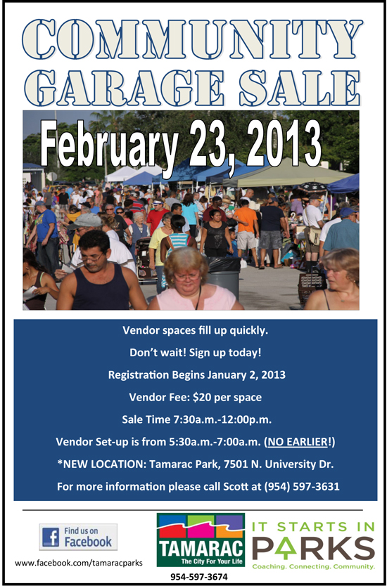 Tamarac Community Garage Sale February 23, 2013 1