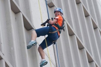 Participants that raise money for Gilda's Club of South Florida get to rappel down the side of a hotel in Fort Lauderdale this weekend.