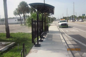 Another view of the shelter. This is just an example. Tamarac bus shelters will be in stone color