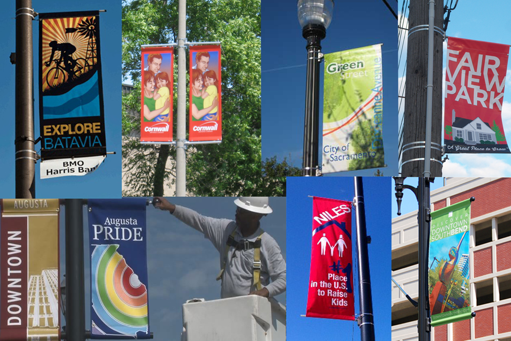 Streetscape banners around the country. They typically boast, or entice passerbys about what makes their city so special.