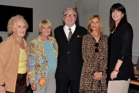 Commissioners Diane Glasser and Pamela Bushnell, Mayor Harry Dressler, Commissioner Debra Plasko and Vice Mayor Michelle Gomez