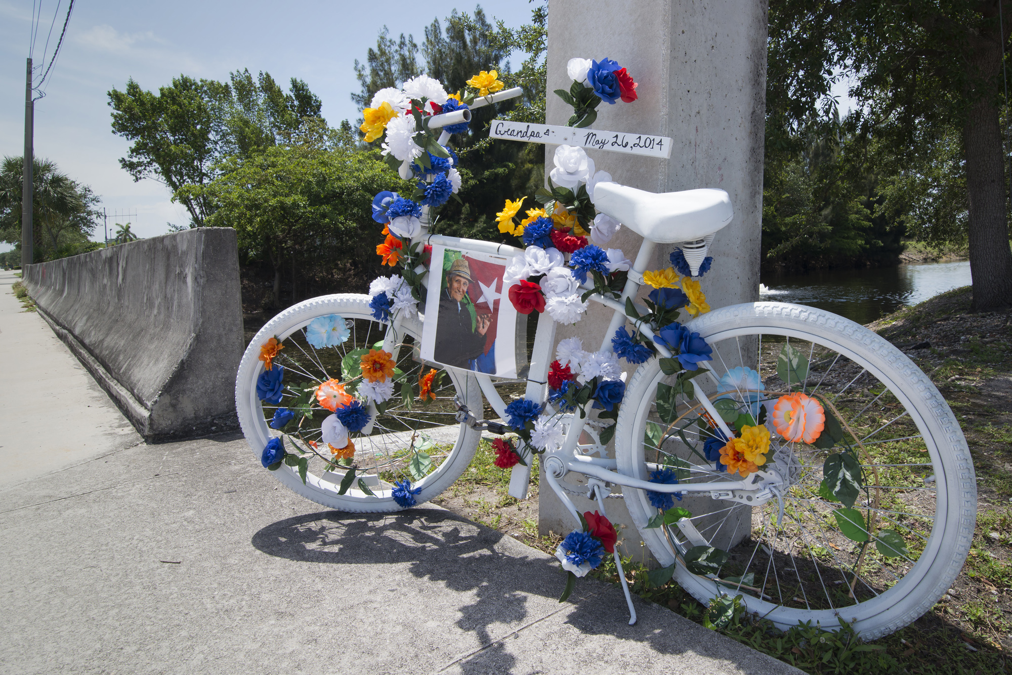 A memorial was set up days after the accident. - Photo by Adam Baron
