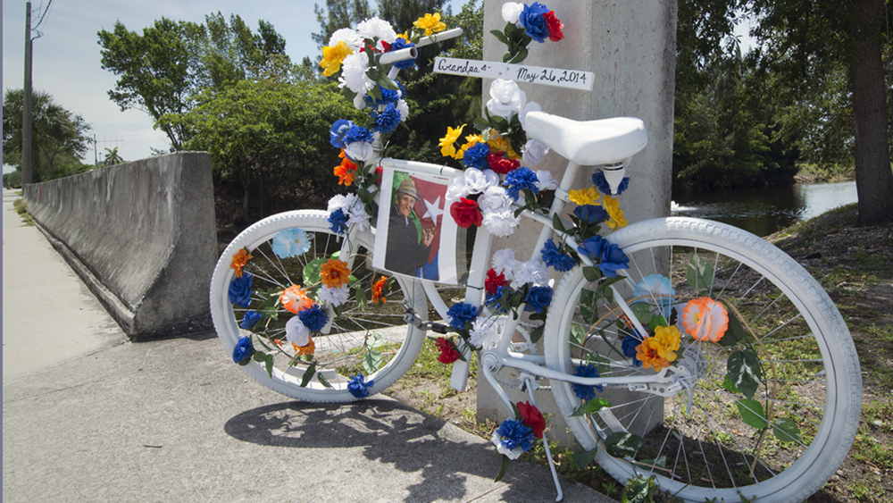 Memorial Set Up to Honor Family Member Killed on Bicycle