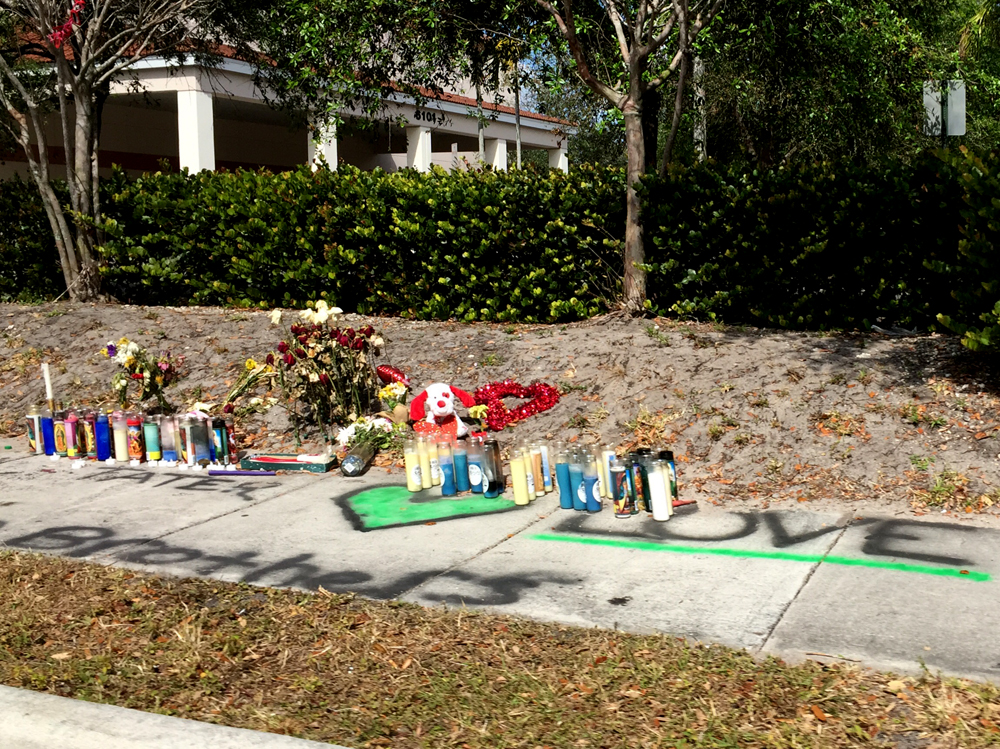 Roadside Memorial Set Up for Motorcyclist Who Lost His Life