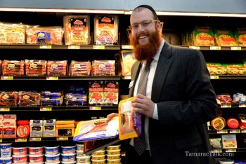 Rabbi Denburg is pleased with the selection of kosher foods offered