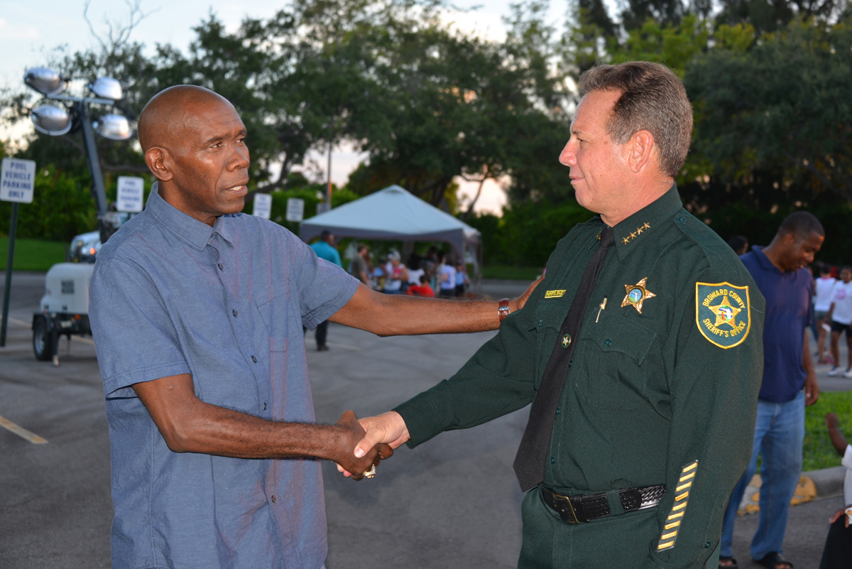 1976 Olympic Gold Medal boxer Howard Davis Jr. and Sheriff Scott Israel on Tuesday night
