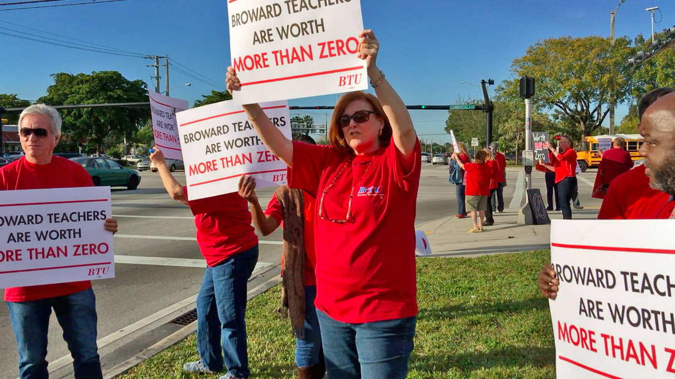 Teachers Hold Rally Over Stalled Salary Negotiations