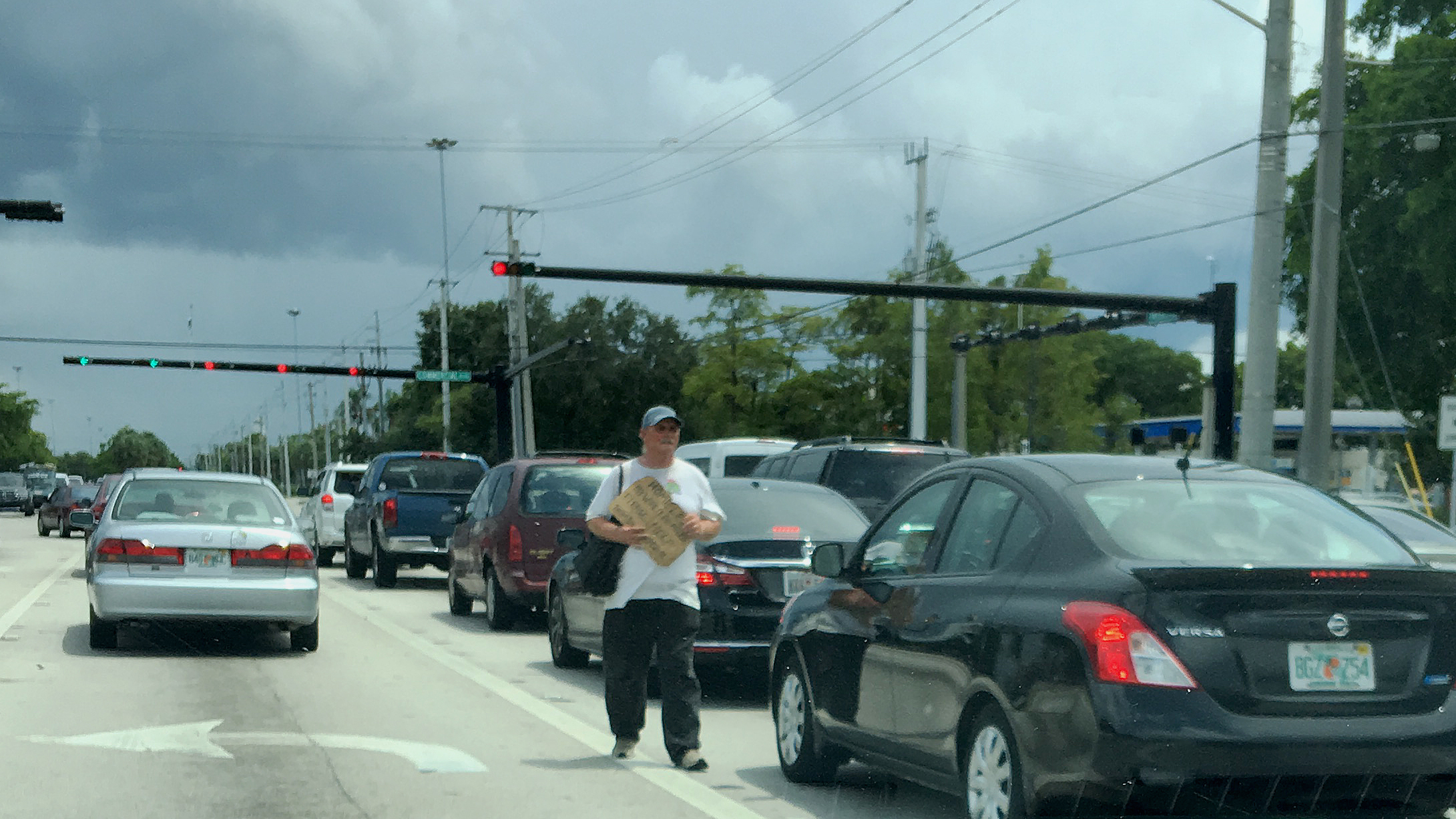 Panhandling still continuing in Tamarac June 27, 2016 on year after ordinance was passed.