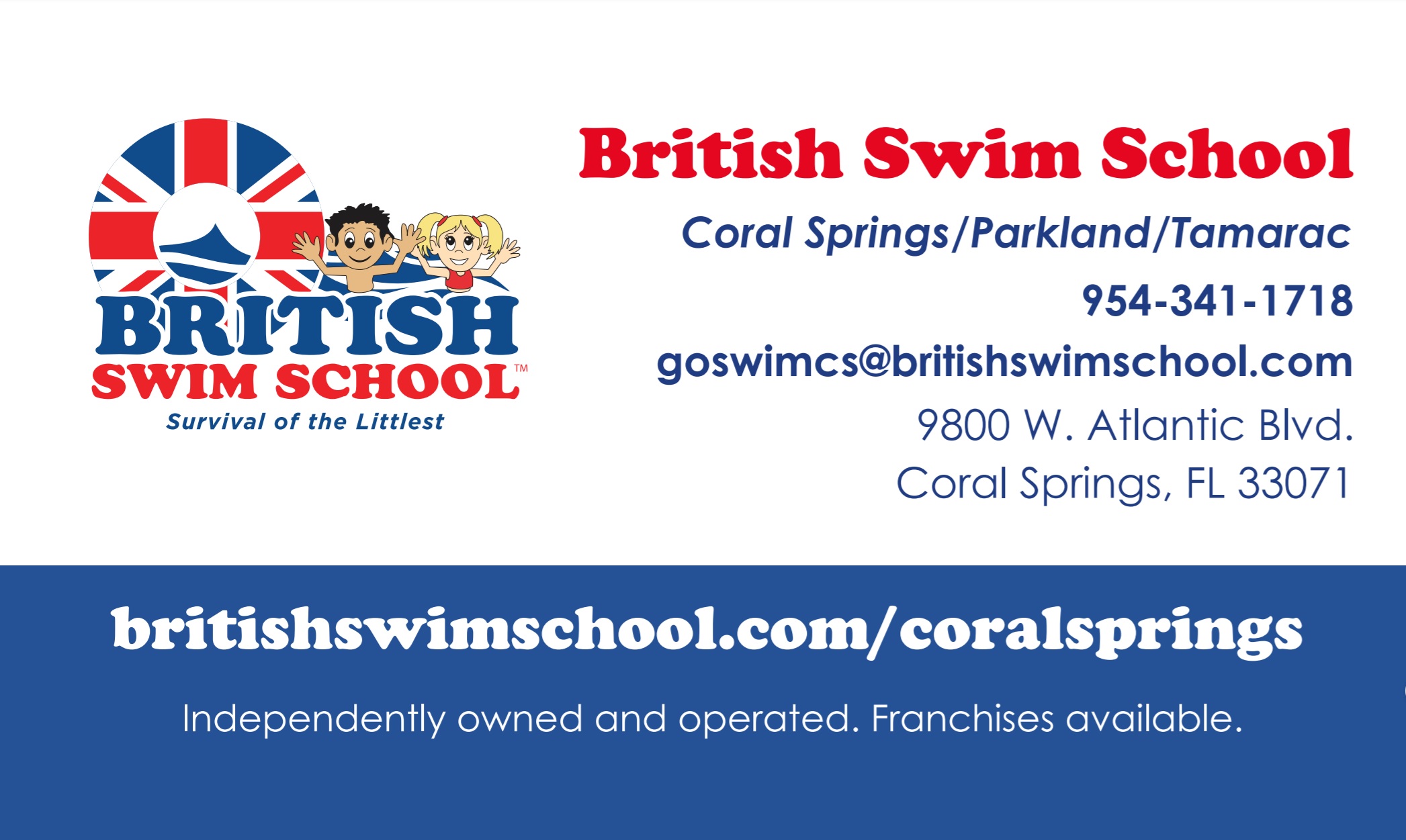 British Swim School-Business card ad