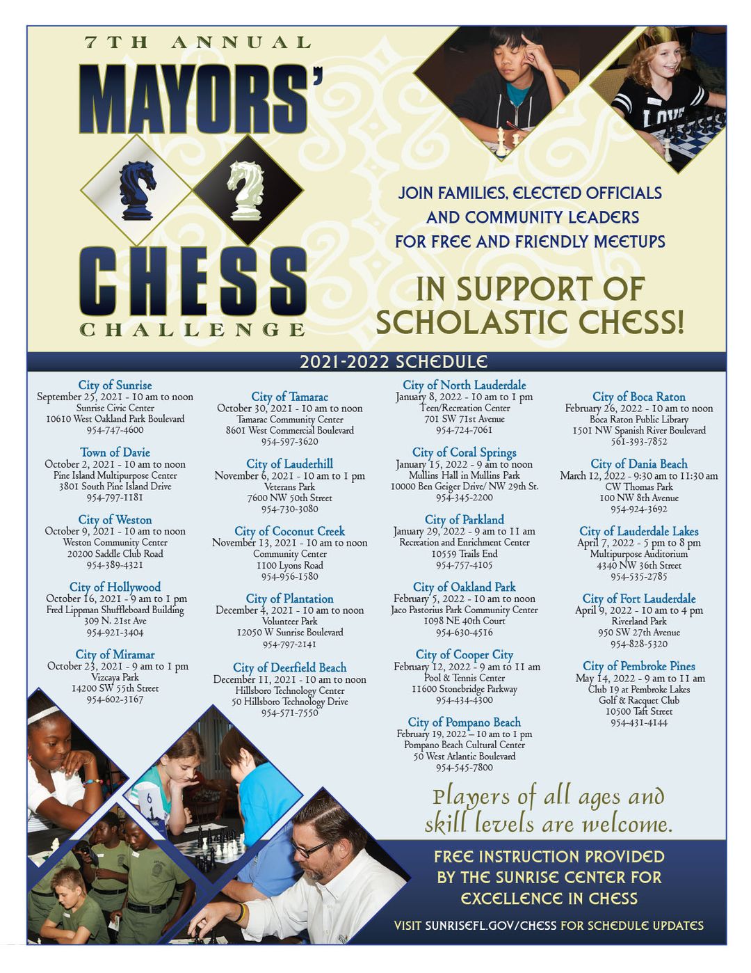 Tamarac Hosts Mayors' Chess Challenge October 30