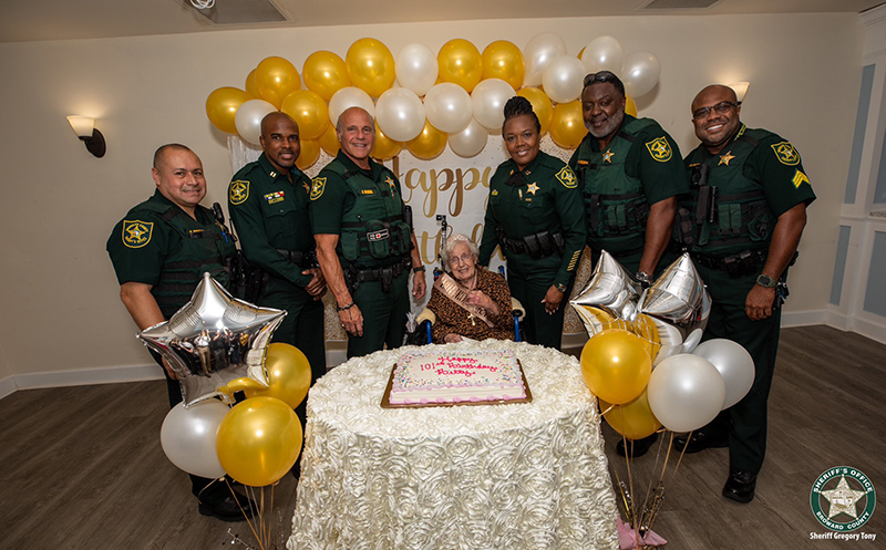 Broward County Sheriff's Drive-By Party Helps Tamarac Resident Celebrate 101st Birthday