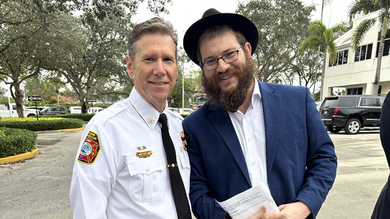 Rabbi Blesses Tamarac's Newest Fire Trucks and First-Responders at Ceremony